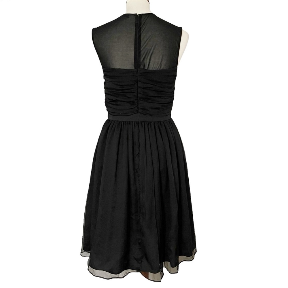 Sandro Ruffled Silk-Chiffon Mini Dress in Black - Picture 5 of 11